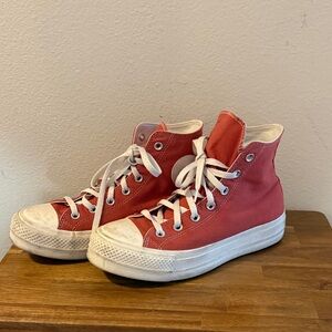 Stylish Red High-Top Sneakers